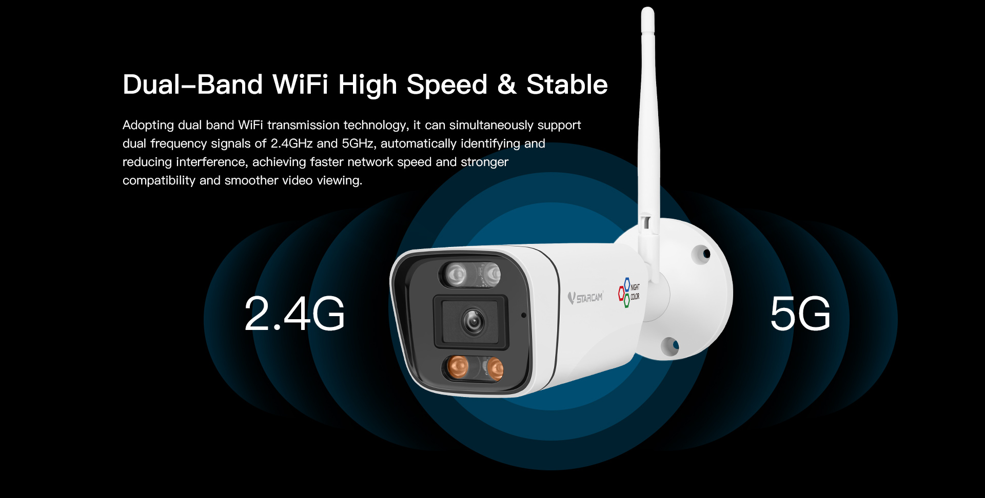 Vstarcam CS58Q-UV กล้องวงจรปิดระบบ IP WIFI 4 MP มีไมค์และลำโพงในตัว Black Light Full Color รองรับ Dual-Band Wifi ติดตั้งภายนอกได้ BY BILLIONAIRE SECURETECH CS58Q-UV