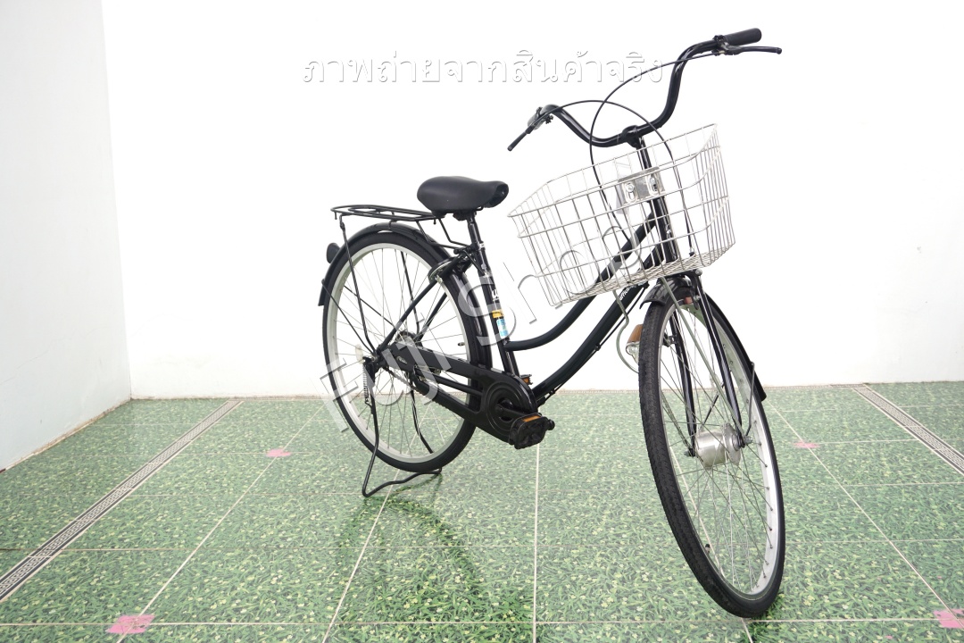 จักรยานแม่บ้านญี่ปุ่น - ล้อ 26 นิ้ว - ไม่มีเกียร์ - ไฟหน้าอัตโนมัติ - สีดำ [จักรยานมือสอง]