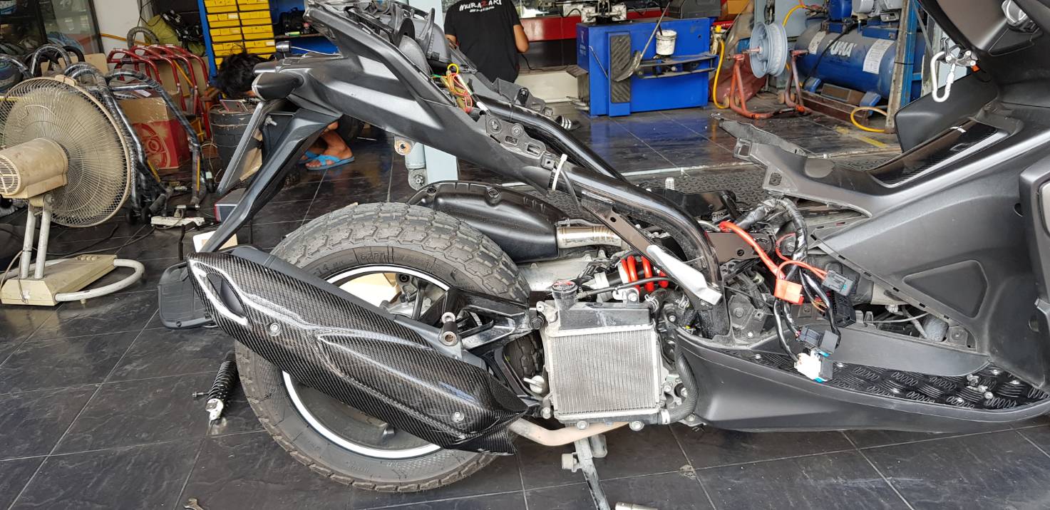 ชุดขายึดโช็คกลาง YAMAHA AEROX ไม่รวมโช็ค โช็คใช้ของMSX ไม่ดัดแปลง ไม่ตัดยูบ็อค ใส่ได้เลย