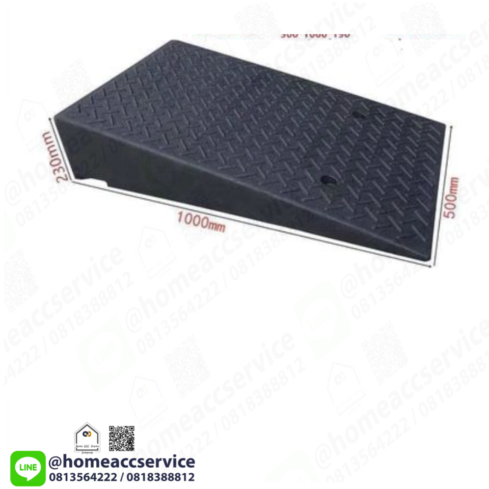ทางลาดยางปีนฟุตบาท แบบลาดยาวพิเศษ สูง 23ซม. ลาด 100ซม. กว้าง50ซม หนัก 27 kg - Rubber Ramp 23x100x50 cm หนัก 27kg