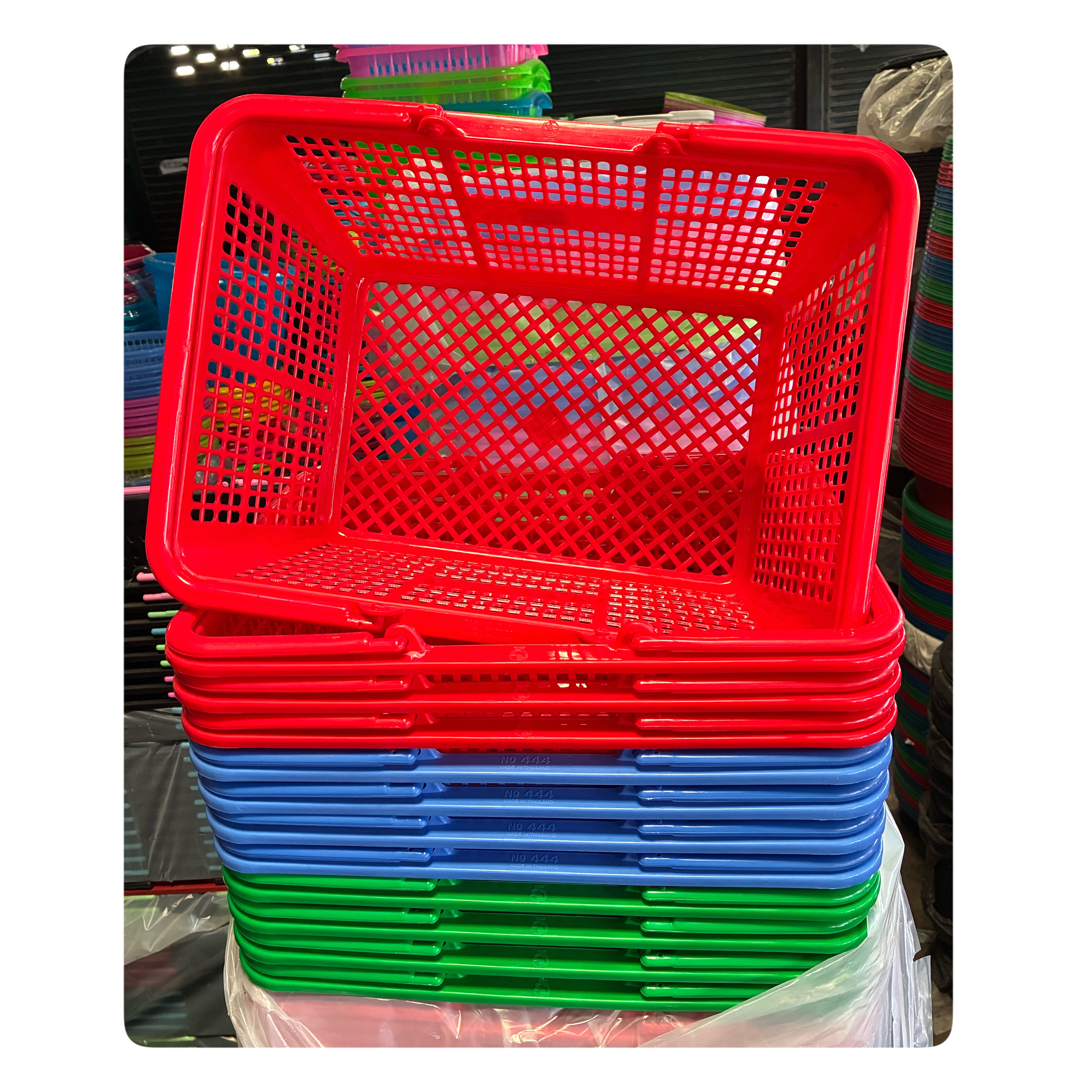 ตะกร้า หูหิ้ว No.444 สีสด(CK)