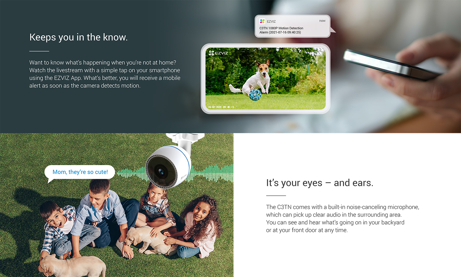 EZVIZ C3TN กล้องวงจรปิดระบบ IP WIFI ความละเอียด 2 MP มีไมค์ในตัว ติดตั้งภายนอกได้ BY BILLIONAIRE SECURETECH EZVIZ C3TN