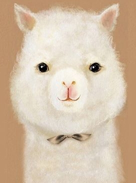 alpaca-2001 *พร้อมส่ง* ชุดภาพติดคริสตัลกลม ลายอัลปาก้าน้อย (งานติดเต็มภาพ) ขนาด 30*40 ซม.ผ้าแคนวาสลงผังลายเต็ม คริสตัลกลม 9 สี อุปกรณ์ครบชุด