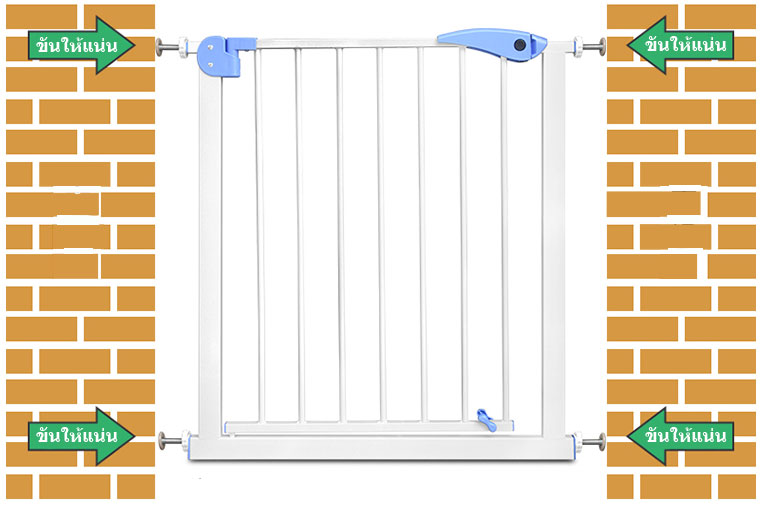 รั้วกั้นเด็ก กั้นบันได กว้าง 100cm (70cm + ส่วนเสริม 30cm) สูง 76 cm เลือกฟรีตัวยึด 4 ชิ้น (มูลค่า 600 บาท !!)