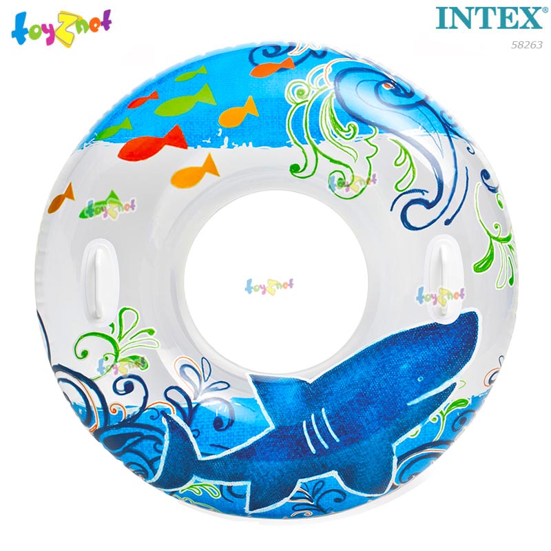 Intex ส่งฟรี ห่วงยางลายใบไม้ 38 นิ้ว (97 ซม.) ฉลาม รุ่น 58263