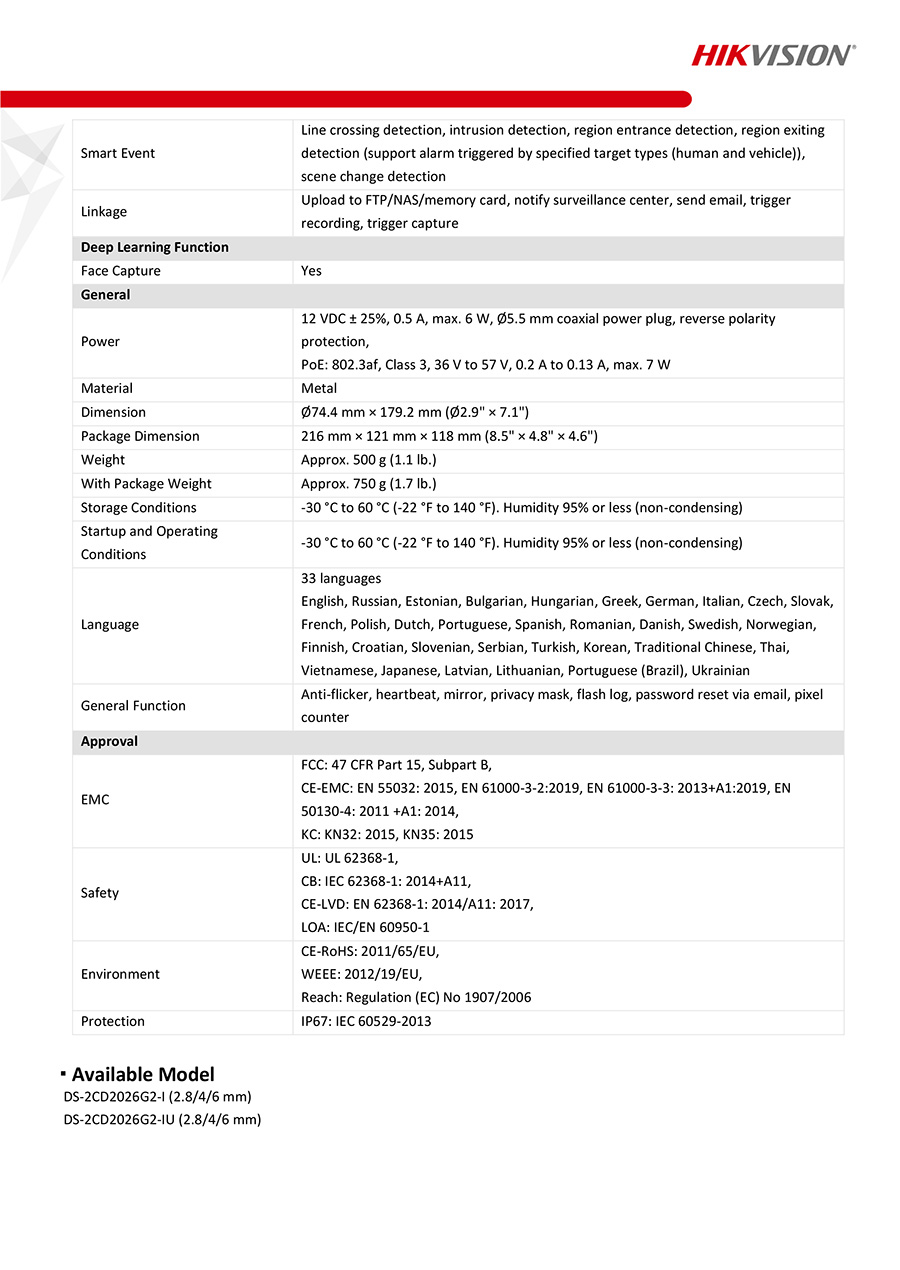 HIKVISION DS-2CD2026G2-IU (2.8/4 mm.) กล้องวงจรปิดระบบ IP 2 ล้านพิกเซล POE มีไมค์ในตัว ACCUSENSE ไม่ใช่กล้อง WIFI BY BILLIONAIRE SECURETECH DS-2CD2026G2-IU