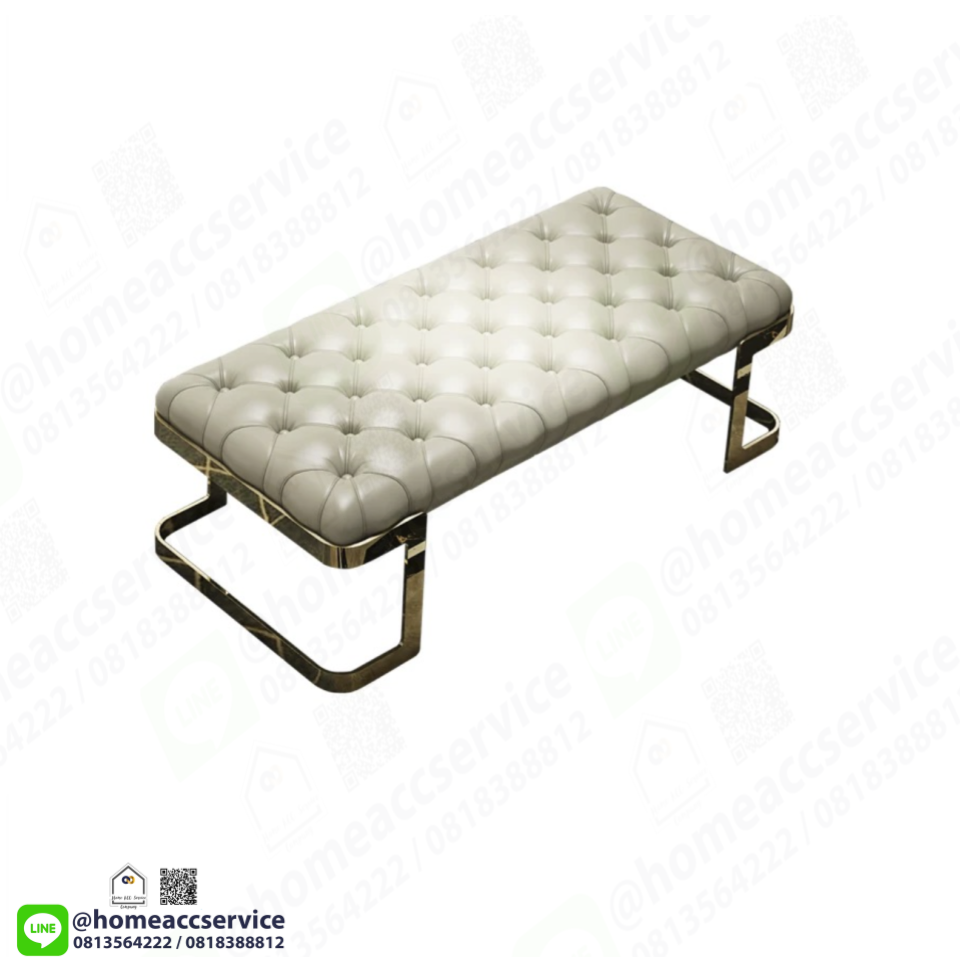 เก้าอี้สตูลยาววินเทจ ขาอลูมืเนียม - Padded Cushioned Stool Bench Seat with Aluminium Legs