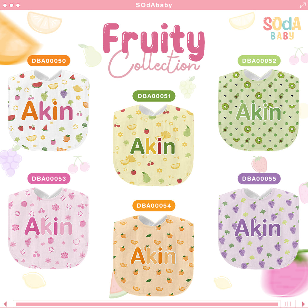 ผ้าซับน้ำลาย Baby Bib ลาย Avocado 🥝 Fruity Collection รหัส DBA00052 #SOdAbaby #BabyBib