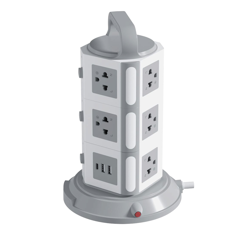 ปลั๊กไฟ ทาวเวอร์ TOWER PLUG 3 สวิตซ์ 11 ช่อง 2 ช่อง USB 1 ช่อง Type-C สายยาว 3 เมตร ยี่ห้อ BLL รุ่น B83 ปลั๊กราง ปลั๊กพ่วง มอก. ปลั๊กกราวด์ 3 ขา