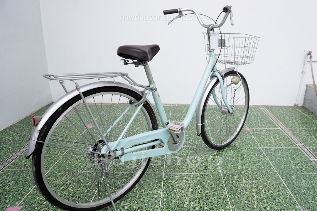 จักรยานแม่บ้านญี่ปุ่น - ล้อ 26 นิ้ว - ไม่มีเกียร์ - ไฟหน้าอัตโนมัติ - Romana - สีฟ้า [จักรยานมือสอง]