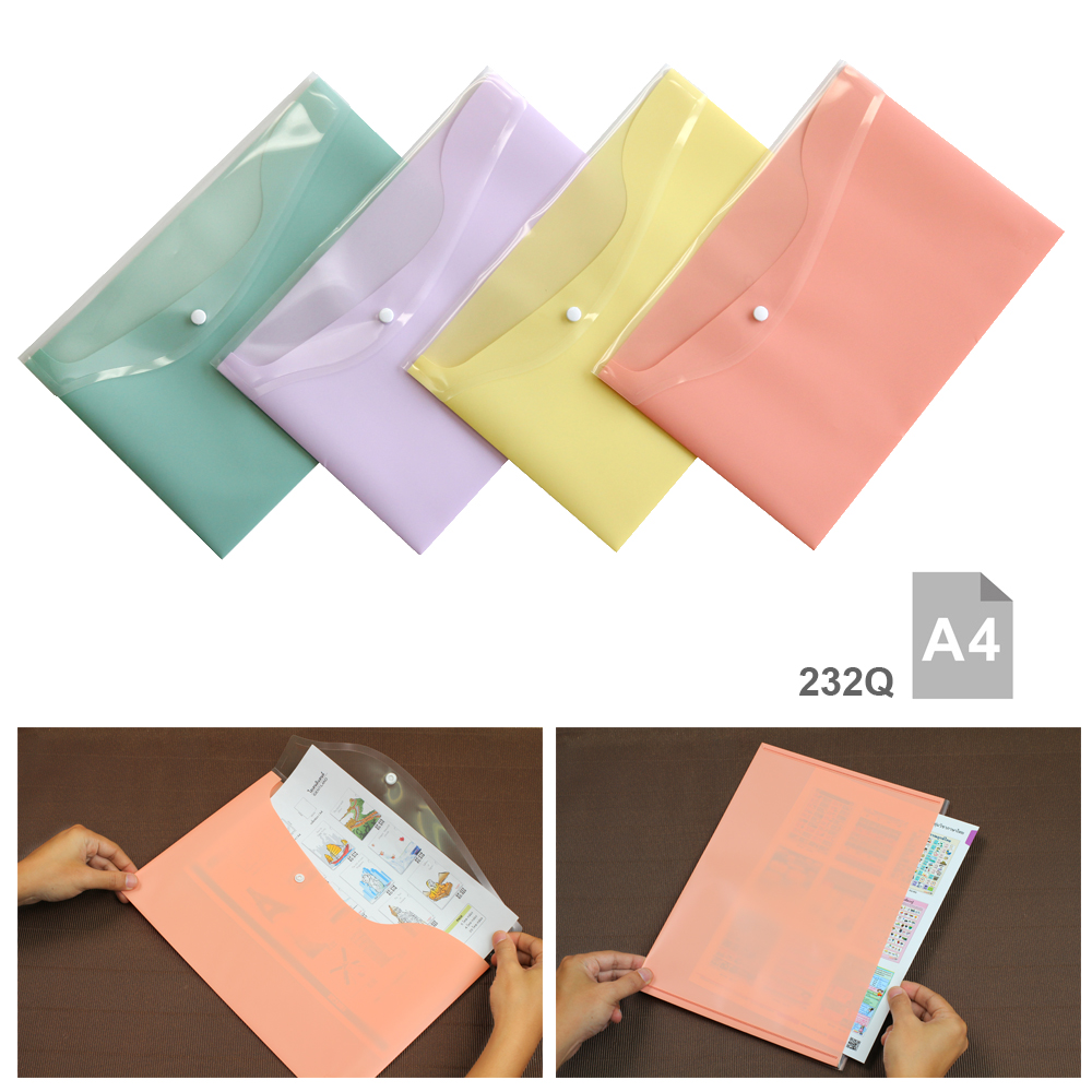 ซองกระดุม A4 แนวนอน Double Layer Pocket 232Q