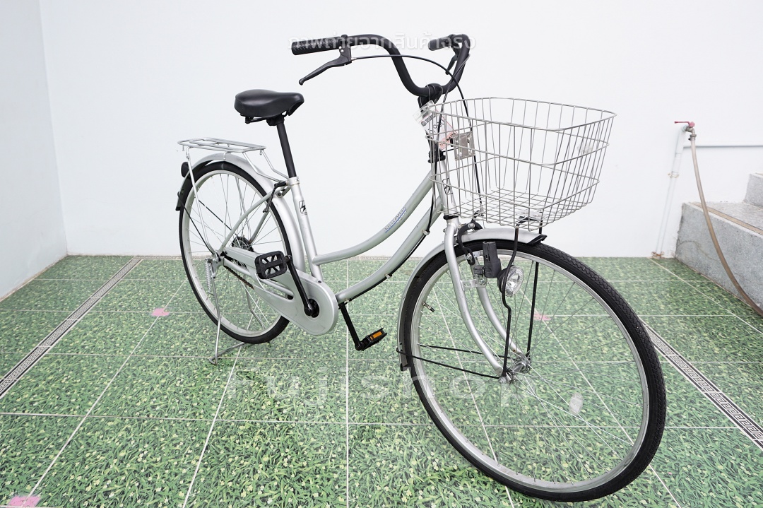 จักรยานแม่บ้านญี่ปุ่น - ล้อ 26 นิ้ว - ไม่มีเกียร์ - สีเทา [จักรยานมือสอง]