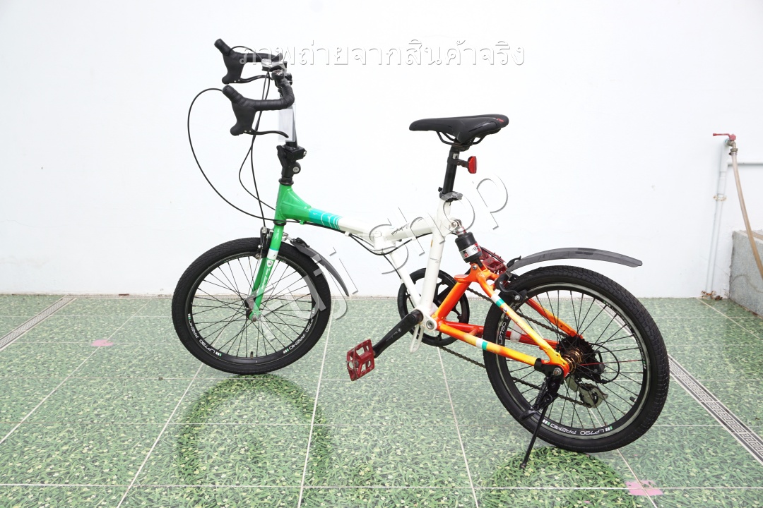 จักรยานพับได้ญี่ปุ่น - ล้อ 20 นิ้ว - มีเกียร์ - อลูมิเนียม - Coni tonino Lamborghini - สีขาว [จักรยานมือสอง]
