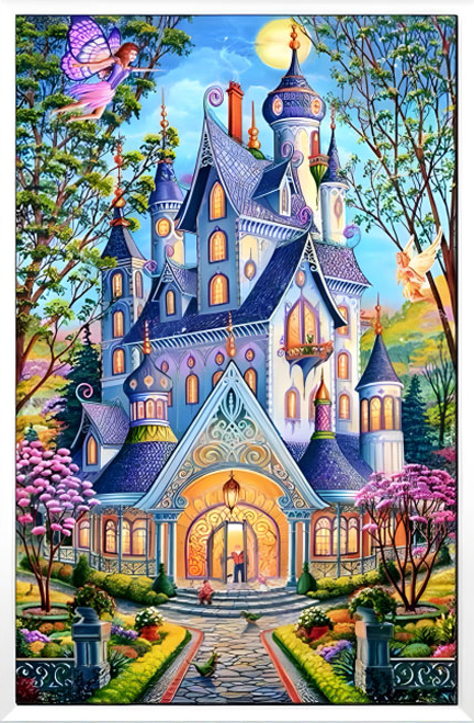 home-1071 *สินค้าหมด* ชุดปักครอสติช ลายปราสาทหลังงาม (ปักเต็มผืนผ้า ไม่มีเดินเส้น ผ้า11CTพิมพ์ลาย ปัก 3 เส้นเล็ก) ขนาด 62*95 ซม.ผ้าครอสติช 11CTพิมพ์ลายปักบนผ้า ไหมคอตตอน 63 สี ผังลาย เข็ม