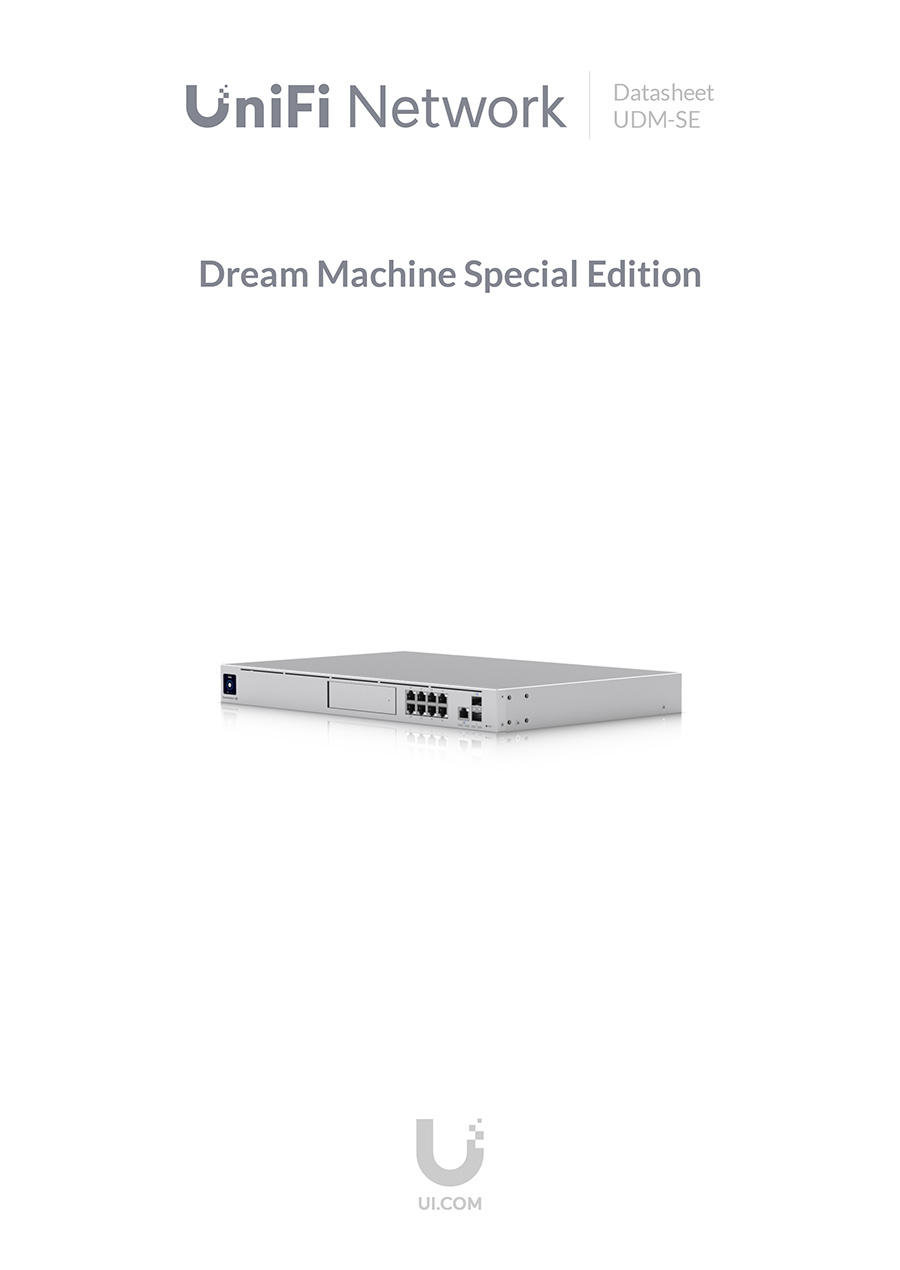 UBIQUITI UDM-SE UniFi Dream Machine Special Edition, Security Gateway, Network Controller, L2-Managed Switch 8 Port Gigabit 2 SFP 10Gpbs BY BILLIONAIRE SECURETECH UDM-SE
