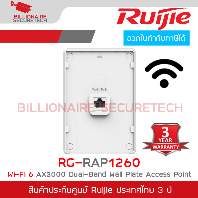 RUIJIE RG-RAP1260 : Wi-Fi 6 AX3000 Dual-Band Wall Plate Access Point BY BILLIONAIRE SECURETECH RG-RAP1260