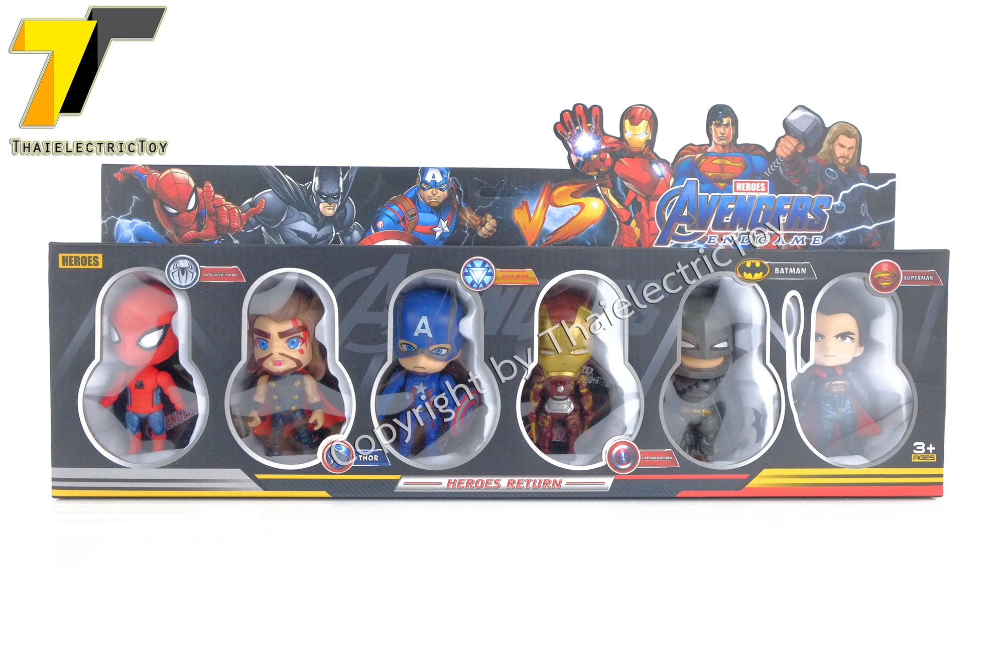 Set ของเล่นฮีโร่ marvel กับ DC สูง 10 ซม. มีฐานให้ทุกตัว
