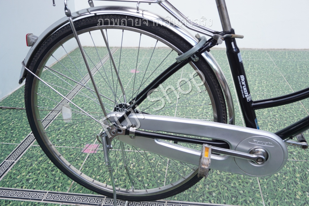 จักรยานแม่บ้านญี่ปุ่น - ล้อ 27 นิ้ว - ไม่มีเกียร์ - ไฟหน้าอัตโนมัติ - สีดำ [จักรยานมือสอง]