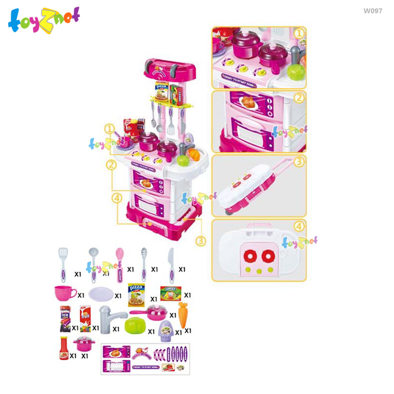 Toyznet ส่งฟรี ชุดโต๊ะครัว-เตาแก๊ส ลิตเติ้ลเชฟ รุ่น W097