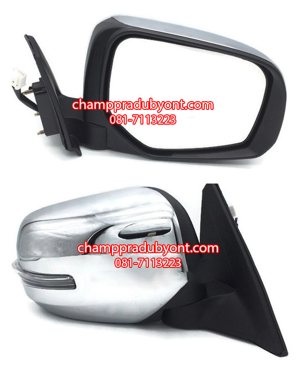 กระจกมองข้างปรับไฟฟ้า MITSUBISHI TRITON 2013-2014 โครเมี่ยม มีไฟเลี้ยว