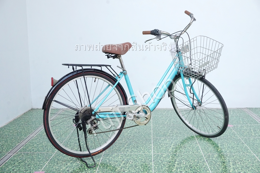 จักรยานแม่บ้านญี่ปุ่น - ล้อ 26 นิ้ว - เกียร์ 6 สปีด - สีฟ้า [จักรยานมือสอง]
