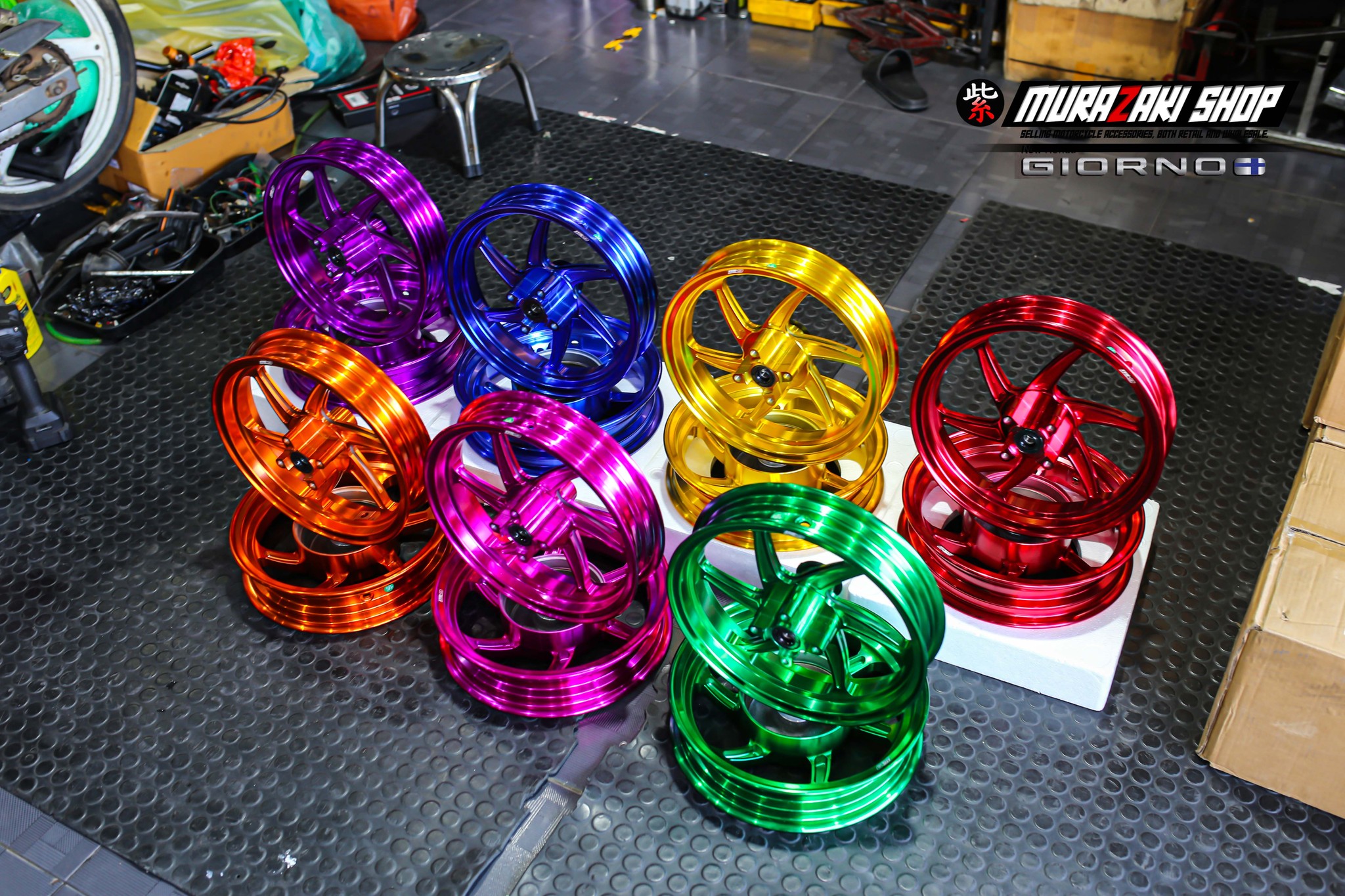 ล้อแม็ก G-MAX RACING GIORNO+ ABS/CBS (ขอบ12) GTR THAILAND แดง - ทอง - เขียว - น้ำเงิน - ส้ม - ม่วง - ชมพู ราคา 7,900 บาท/คู่