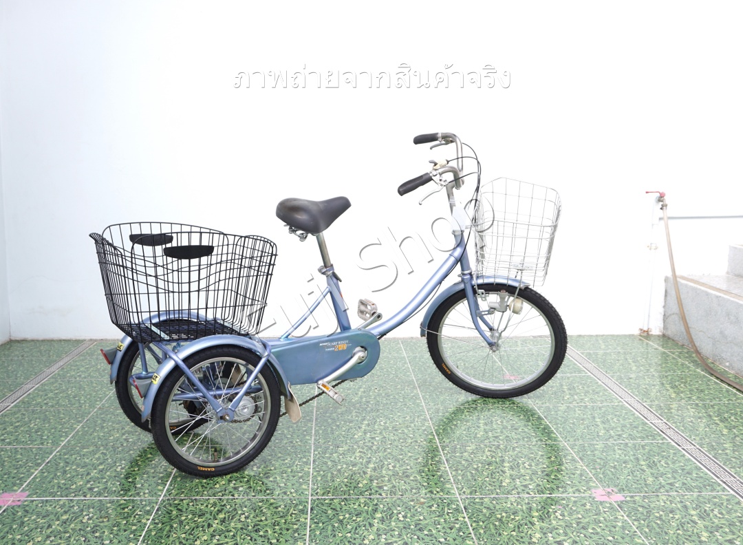 จักรยานสามล้อญี่ปุ่น - ล้อ 20/16 นิ้ว - มีเกียร์ - Miyata - สีเงิน [จักรยานมือสอง]