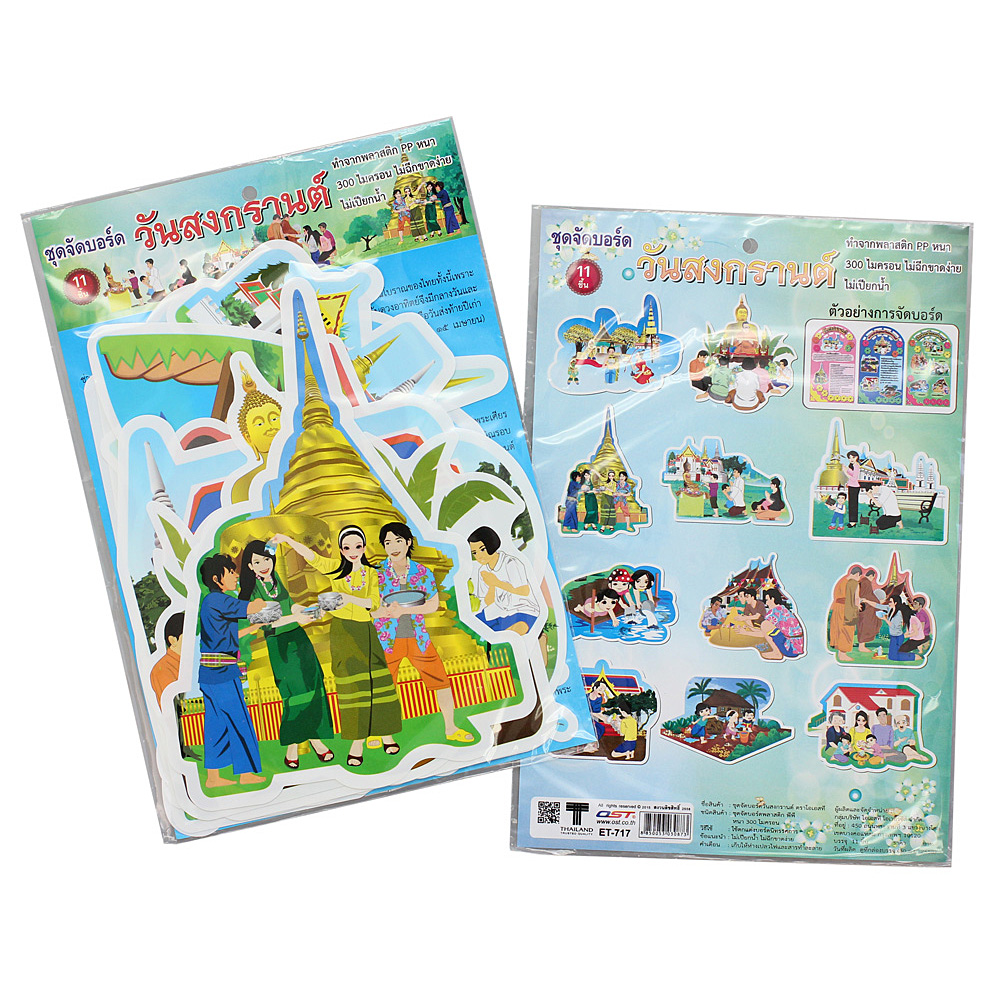 Display Songkran Day Water Festival Flashcards ET-717