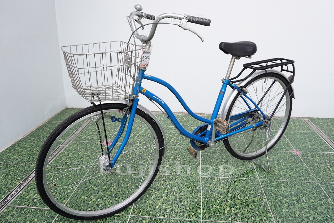 จักรยานแม่บ้านญี่ปุ่น - ล้อ 26 นิ้ว - ไม่มีเกียร์ - ไฟหน้าอัตโนมัติ - Agenda - สีน้ำเงิน [จักรยานมือสอง]