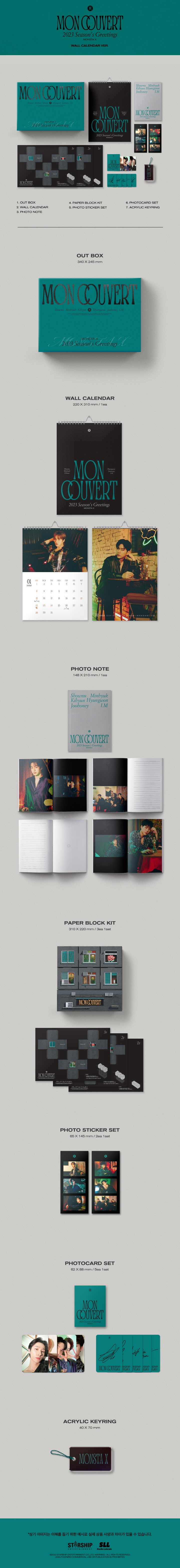[PRE-ORDER] MONSTA X - 2023 Season's Greetings "MON COUVERT" (WALL CALENDAR ver.)