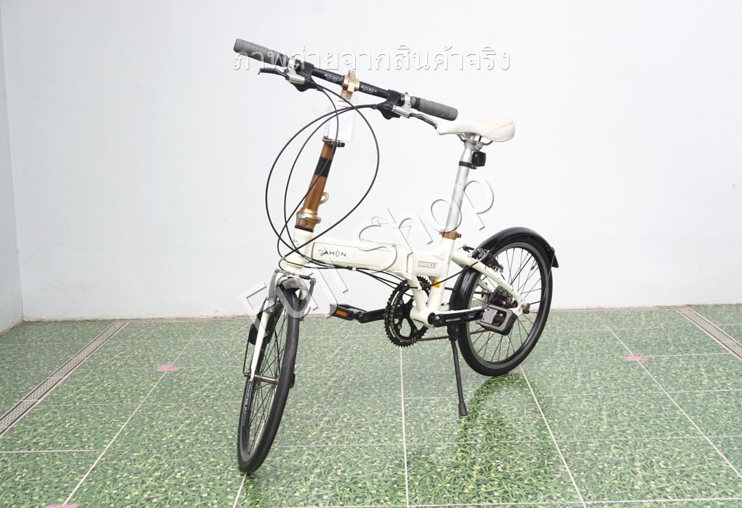 จักรยานพับได้ญี่ปุ่น - ล้อ 20 นิ้ว - มีเกียร์ - อลูมิเนียม - Dahon Vitesse P18 - สีขาว [จักรยานมือสอง]