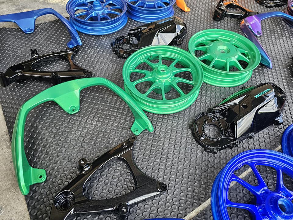 ล้อ-จับหลัง-แคร้-สวิงอาร์ม ทำสี พร้อมสับ Honda Giorno+