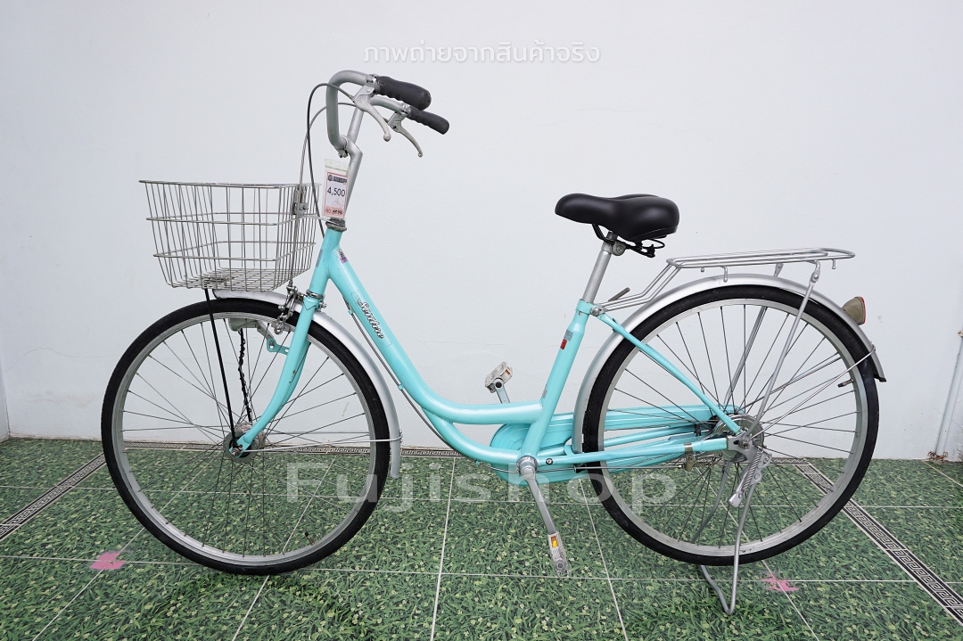จักรยานแม่บ้านญี่ปุ่น - ล้อ 26 นิ้ว - ไม่มีเกียร์ - ไฟหน้าอัตโนมัติ - Sentire - สีฟ้า [จักรยานมือสอง]