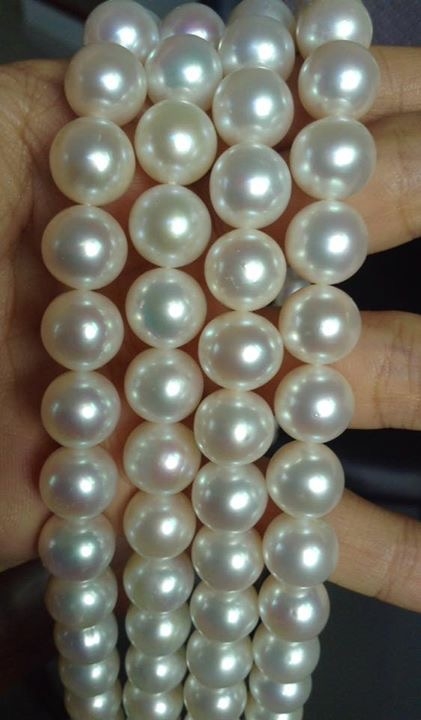 สร้อยคอไข่มุกน้ำจืด ขนาด 10-11 มิล สีขาวประกายชมพู