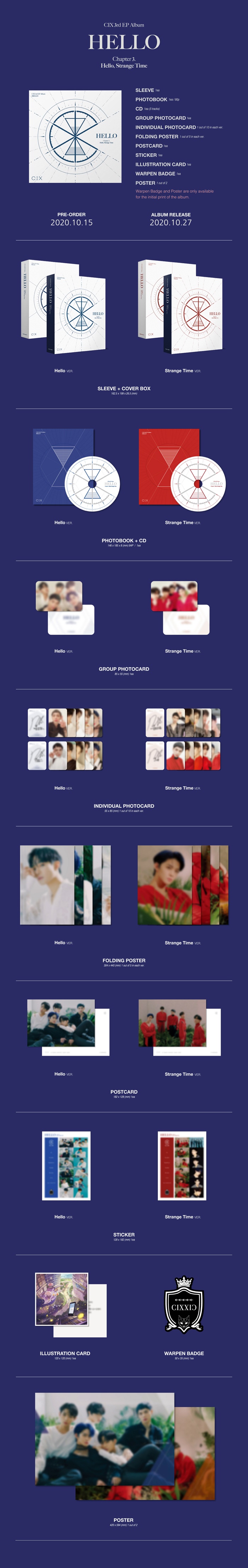 [PRE-ORDER] CIX - 3rd EP Album "HELLO CHAPTER 3. HELLO, STRANGE TIME"