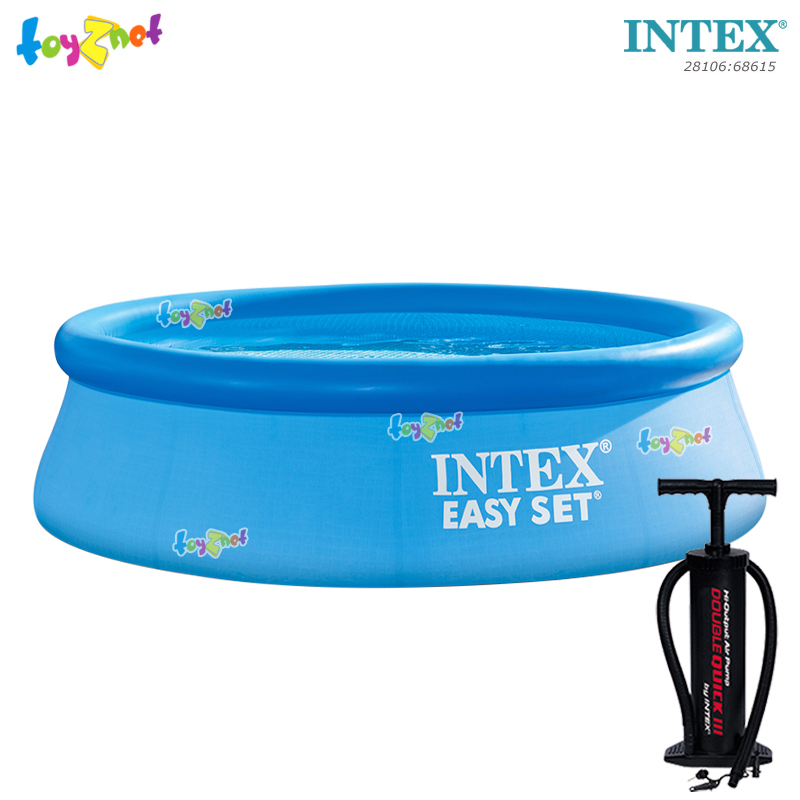 Intex Easy Set Pool 8ft x 24in (2.44x0.76 m) no.28106 + Double-Quick III Hand Pump
