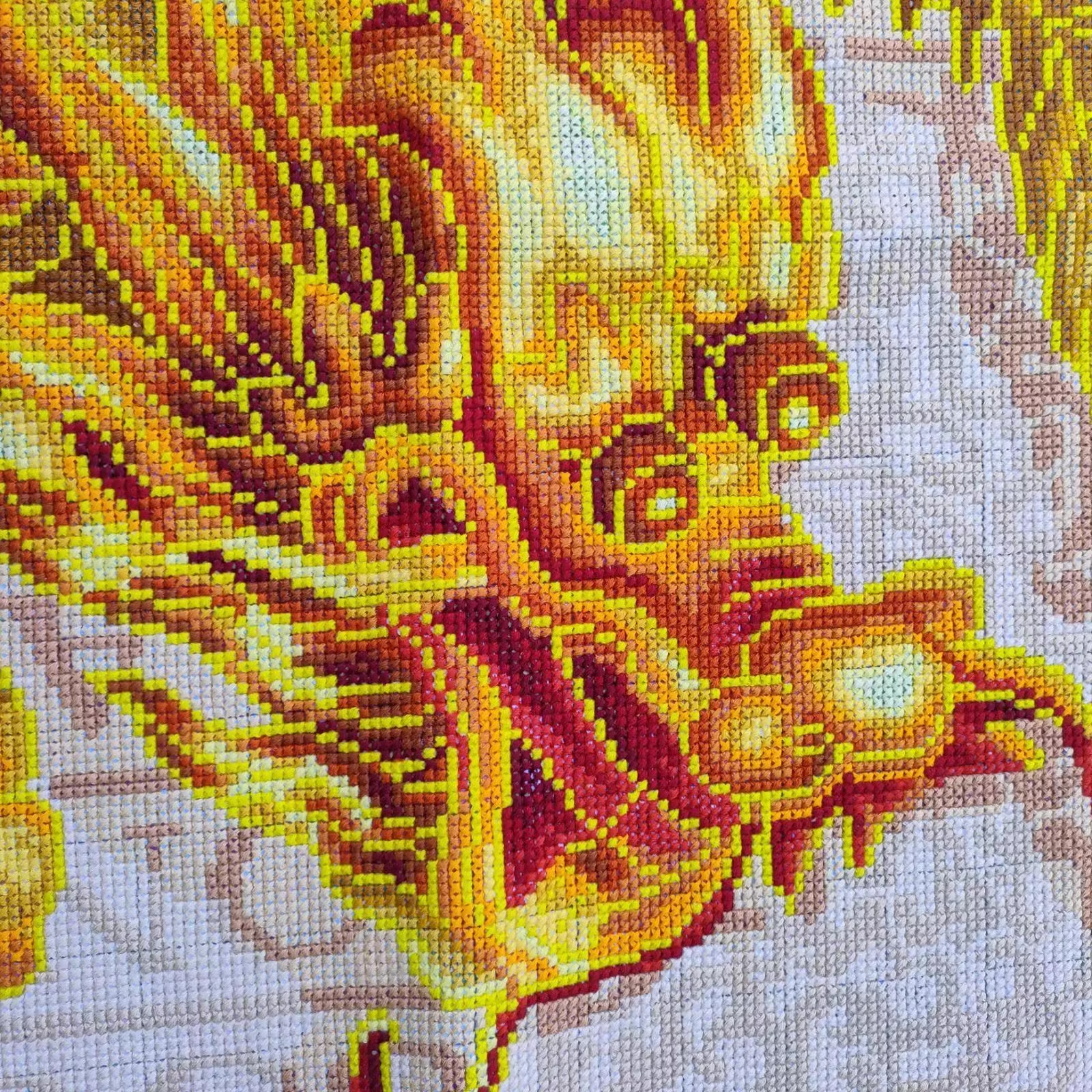 dragon-1102 *สินค้าหมด* ชุดปักครอสติช ลายมังกรทอง (รุ่นไหมเงา silk ปักเต็มผืนผ้า ไม่มีเดินเส้น ผ้า11CTพิมพ์ลาย ปัก 3 เส้นเล็ก) ขนาด 100*55 ซม.ผ้าครอสติช 11CTพิมพ์ลายปักบนผ้า ไหมเงา silk 21 สี ผังลาย เข็ม