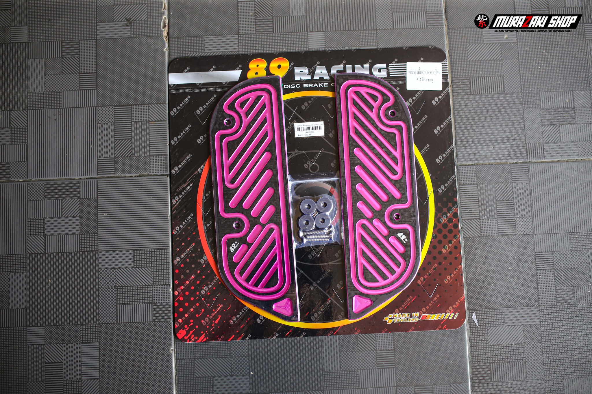 พื้นพักเท้าทูโทน 89Racing/CNC #Giorno ของเข้า 6 สี ชมพู/แดง/น้ำเงิน/เทา/ส้ม/ทอง น้ำหนักเบา งานสวย มีบูทและน็อตแถมให้ 690฿