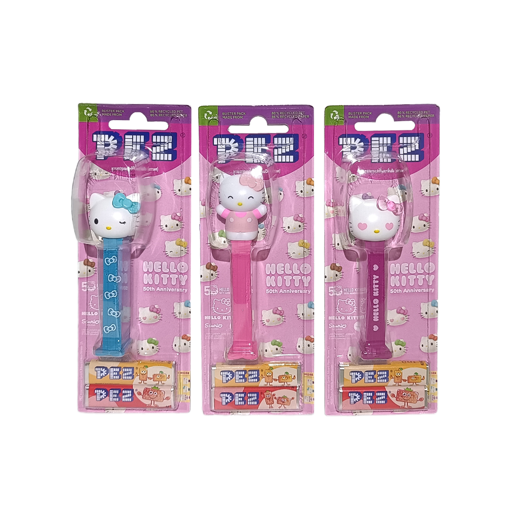 PEZ Dispenser Hello Kitty 50th Anniversary Sanrio Limited Variant ลูกอมเพซตัวการ์ตูน ลายเฮลโลคิตตี้ ซานริโอ อมยิ้มรุ่นพิเศษครบรอบ 50 ปี