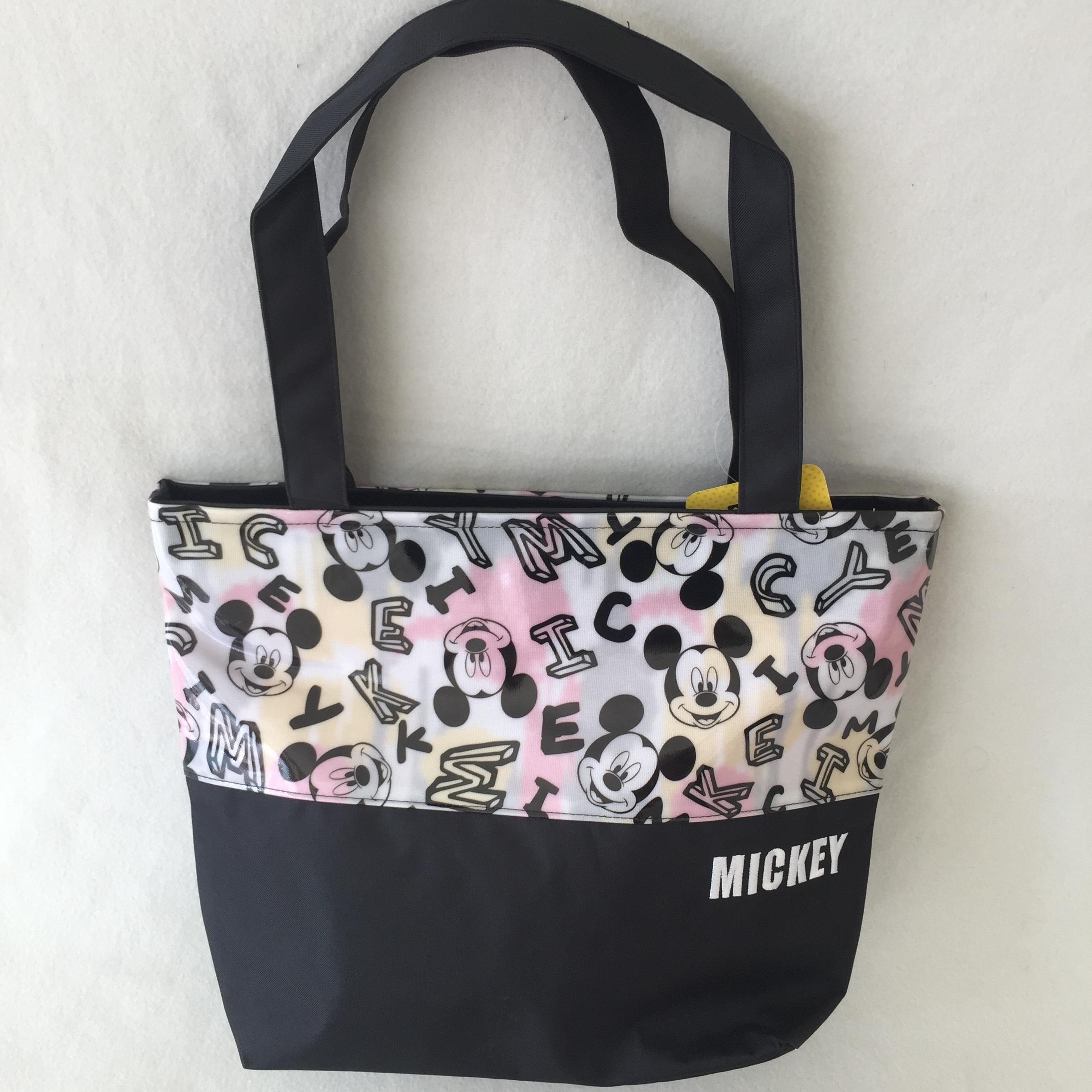 Mickey Mouse กระเป๋าถือ กระเป๋าสะพายใบใหญ่ มิกกี้เมาส์ Mickey Mouse Shoulder Handbag Shopper Tote Beach Bag Diaper Bag Purse LARGE ขาวดำ
