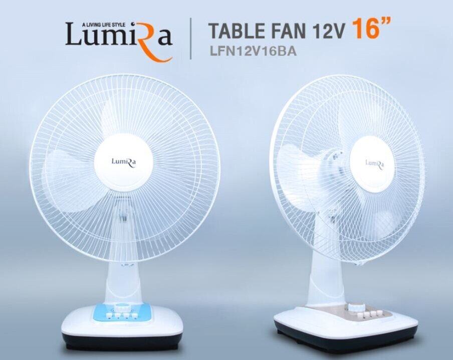 /NC/ พัดลมคีบแบตเตอรี่ "Lumira" 16นิ้ว 18W | พัดลมตั้งโต๊ะคีบแบต Fan Battery 16" คละสีได้ พัดลมคีบแบต พัดลมตั้งโต๊ะ พัดลมDC พัดลมแบตเตอร์รี่ 18 วัตต์
