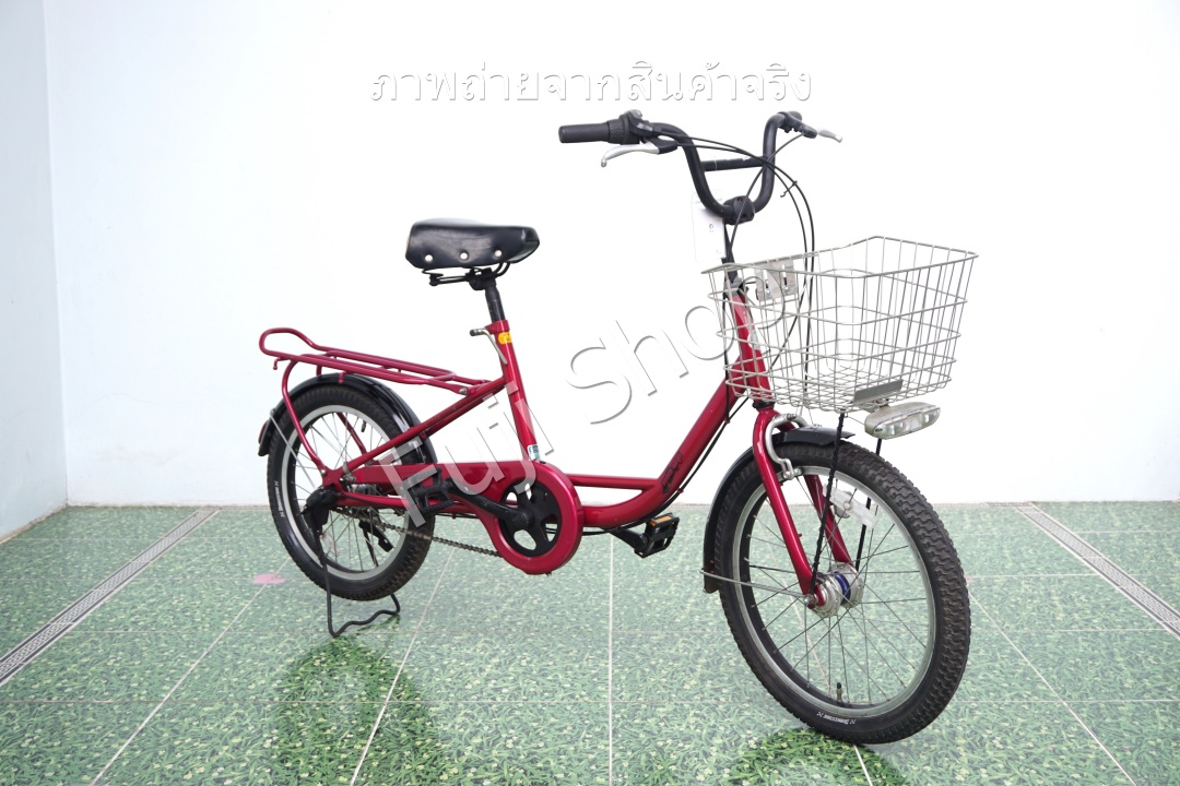 จักรยานแม่บ้าน Cargo ญี่ปุ่น - ล้อ 20x2.125 - เกียร์ดุม 3 สปีด - อลูมิเนียม - ไฟหน้าอัตโนมัติ - Bridgestone Josie WGN - สีแดง [จักรยานมือสอง]