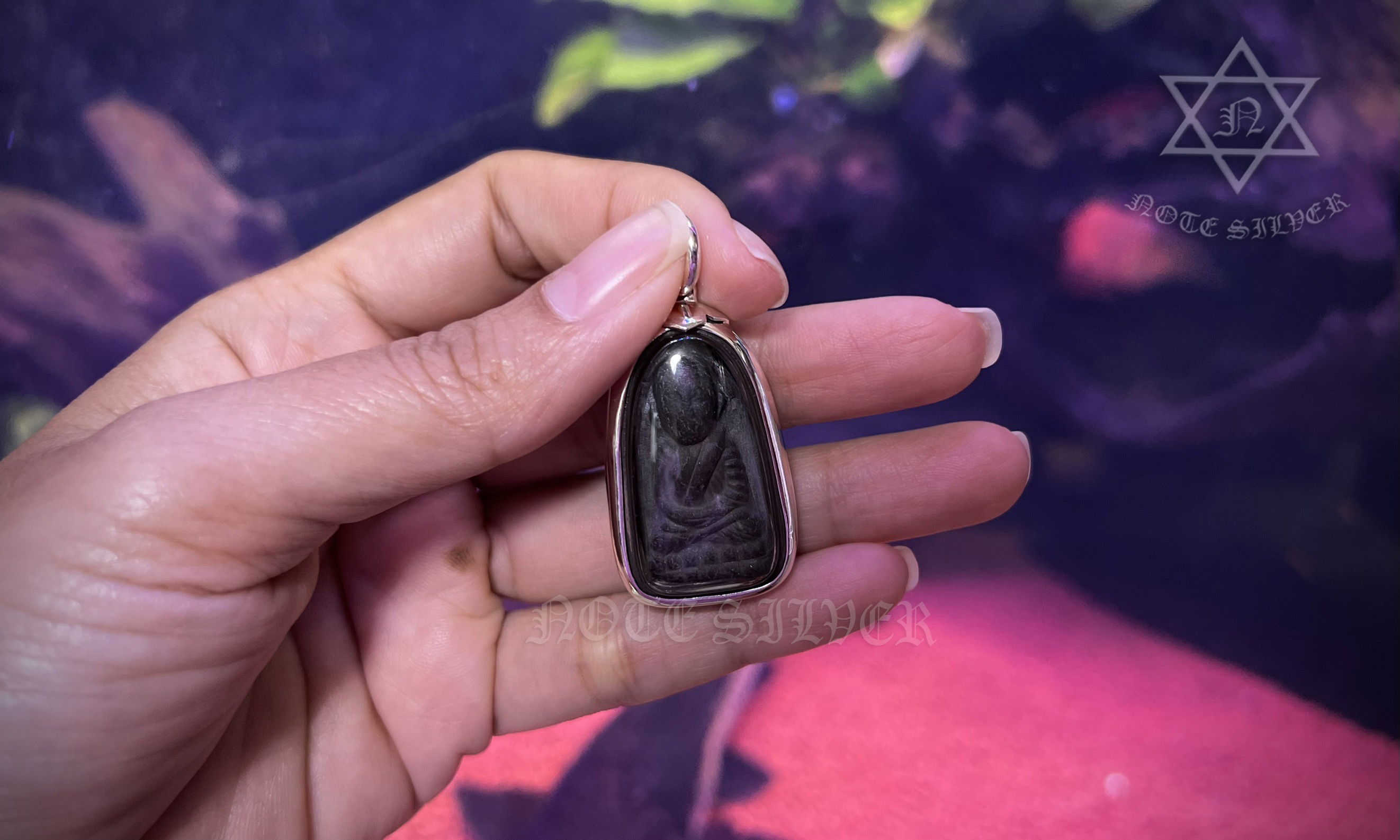 เลี่ยมผ่าหวาย กรอบเงินแท้ Sterling Silver 925 NSSV2934