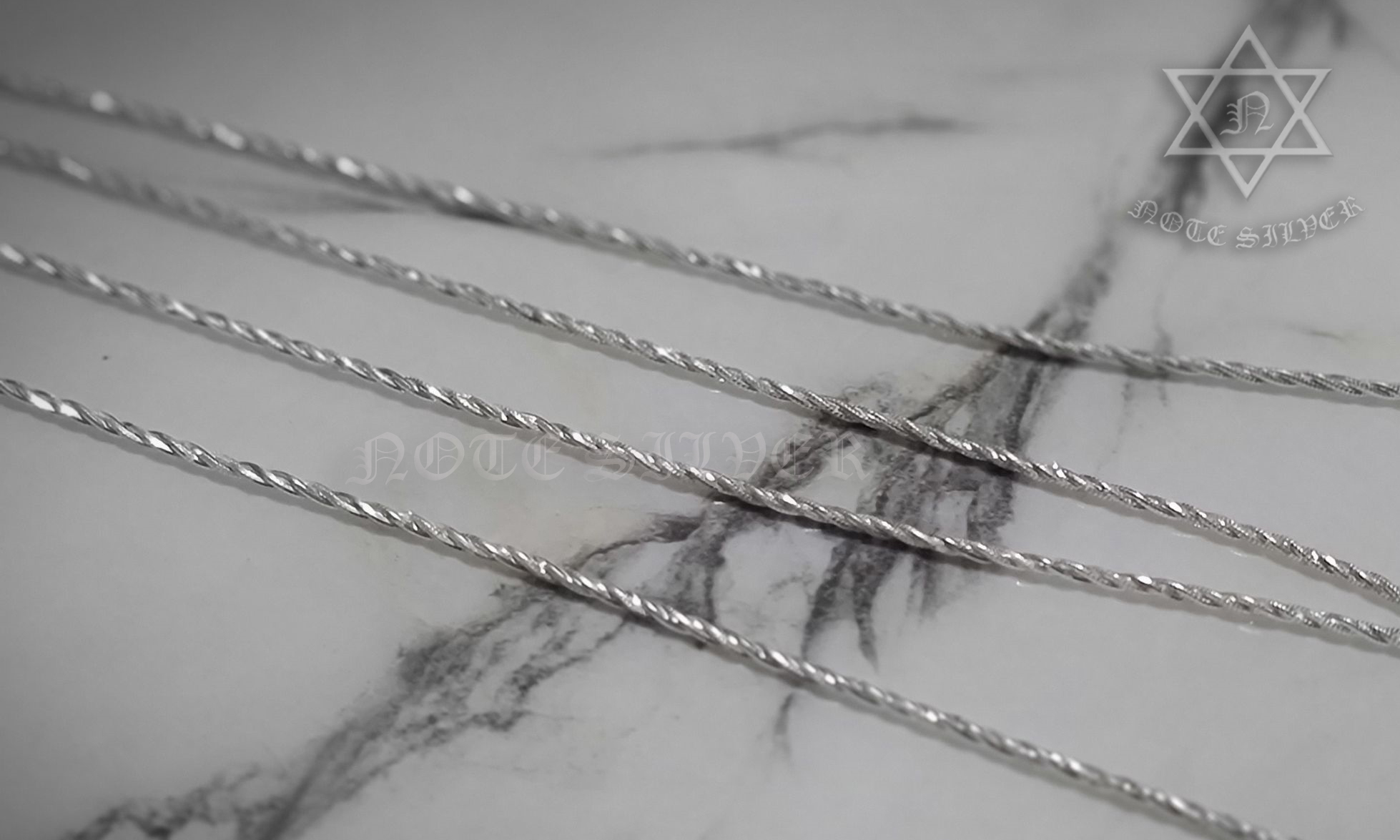 สร้อยคอลายเกลียวถักตัดเหลี่ยม Sterling Silver 925 NSBL2943