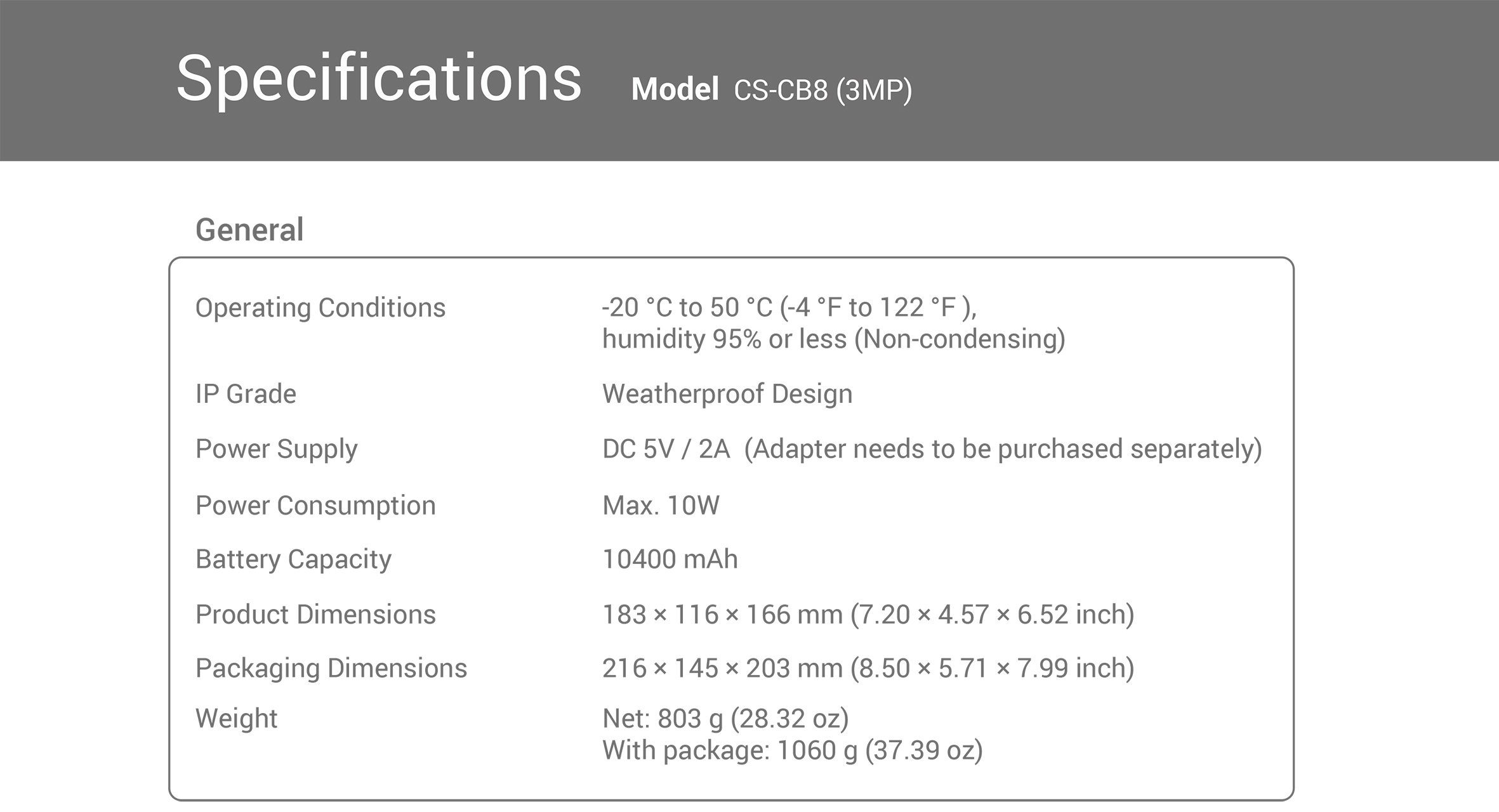 EZVIZ CB8 กล้องวงจรปิดระบบ IP WIFI ความละเอียด 2K มีแบตเตอรี่ ภาพสี 24 ชม. มีไมค์และลำโพงในตัว ติดตั้งภายนอกได้ BY BILLIONAIRE SECURETECH EZVIZ CB8