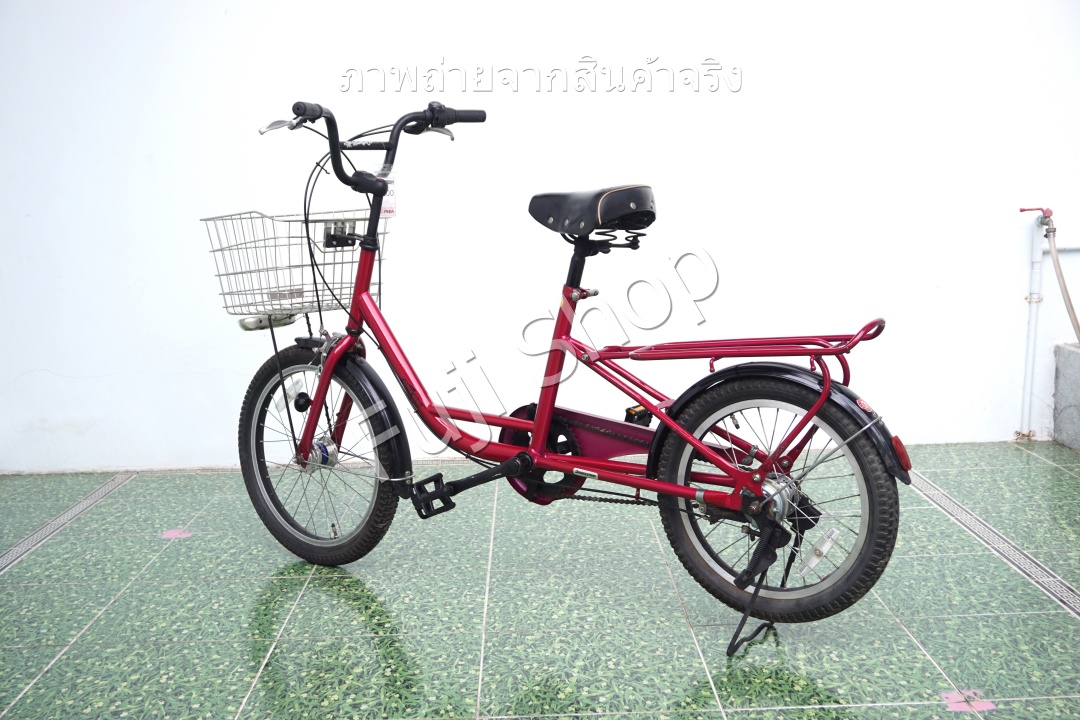 จักรยานแม่บ้าน Cargo ญี่ปุ่น - ล้อ 20x2.125 - เกียร์ดุม 3 สปีด - อลูมิเนียม - ไฟหน้าอัตโนมัติ - Bridgestone Josie WGN - สีแดง [จักรยานมือสอง]
