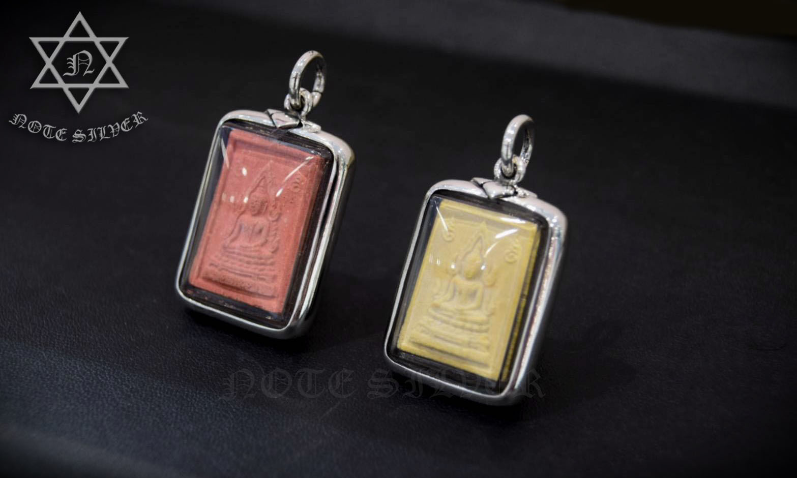 เลี่ยมผ่าหวายเงินแท้ พัสติกกันน้ำ Sterling Silver 925 NSSV2648