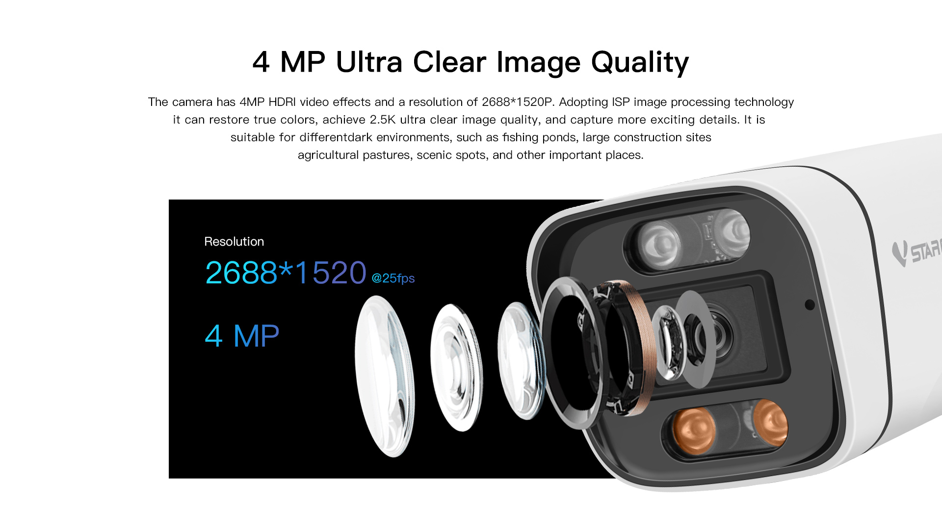 Vstarcam CS58Q-UV กล้องวงจรปิดระบบ IP WIFI 4 MP มีไมค์และลำโพงในตัว Black Light Full Color รองรับ Dual-Band Wifi ติดตั้งภายนอกได้ BY BILLIONAIRE SECURETECH CS58Q-UV