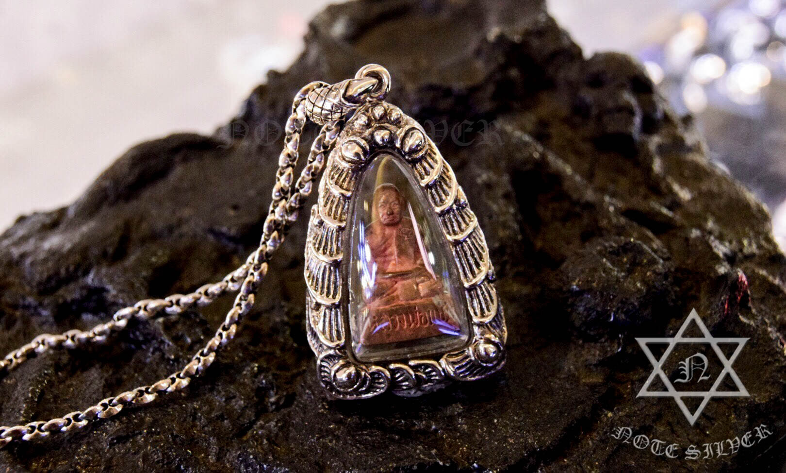 กรอบพระ พิมพ์หลวงปู่ทวดหลังเตารีดพิมพ์ใหญ่ Sterling Silver NSSV949