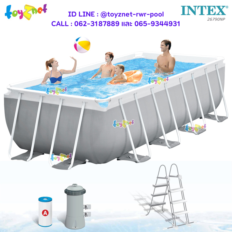 Intex Rect. Prism Frame Pool Set 4x2x1.22 m w/Cartridge Filter Pump & Ladder no.26790
